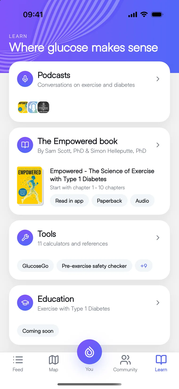 The Enhance-d Learn tab: podcasts, the Empowered book, tools and education